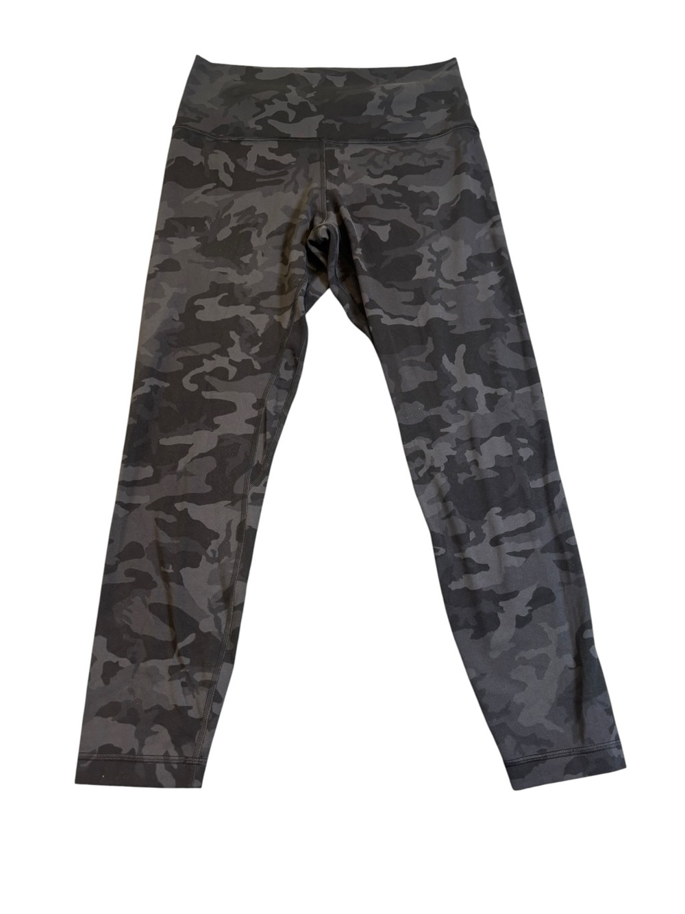 Lululemon Camo High Rise Crop Leggings Size 6 Deep Coal Grey 7/8 EUC